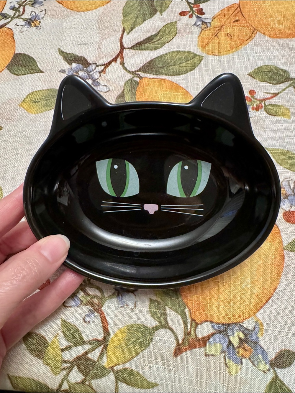 Black Cat-Shaped Ceramic Pet Bowl and White Raised Cat-Shaped Ceramic Pet Bowl